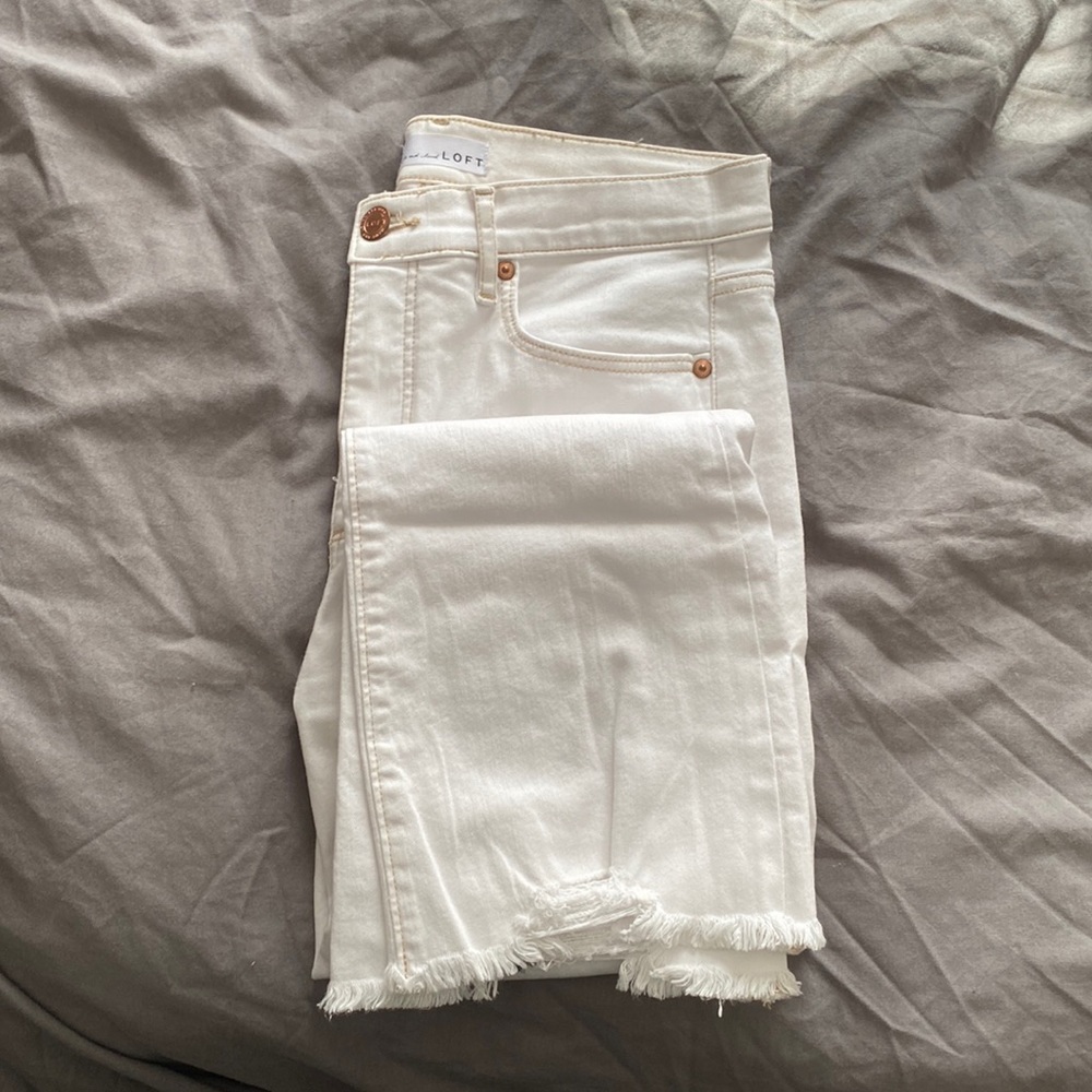 LOFT High Waist Kick Crop Denim